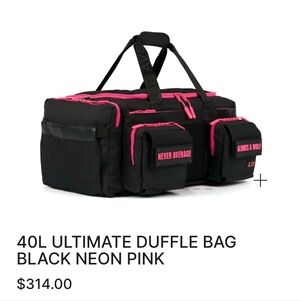 NWT Wolfpak Ultimate Duffle Bag - Black and Neon Pink